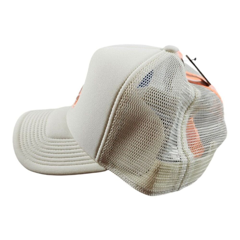 ADIDAS OTG 2.0 MESH TRUCKER MENS SNAPBACK HAT CREAM WHITE Orange STRIPE HAT CAP - Picture 4 of 6